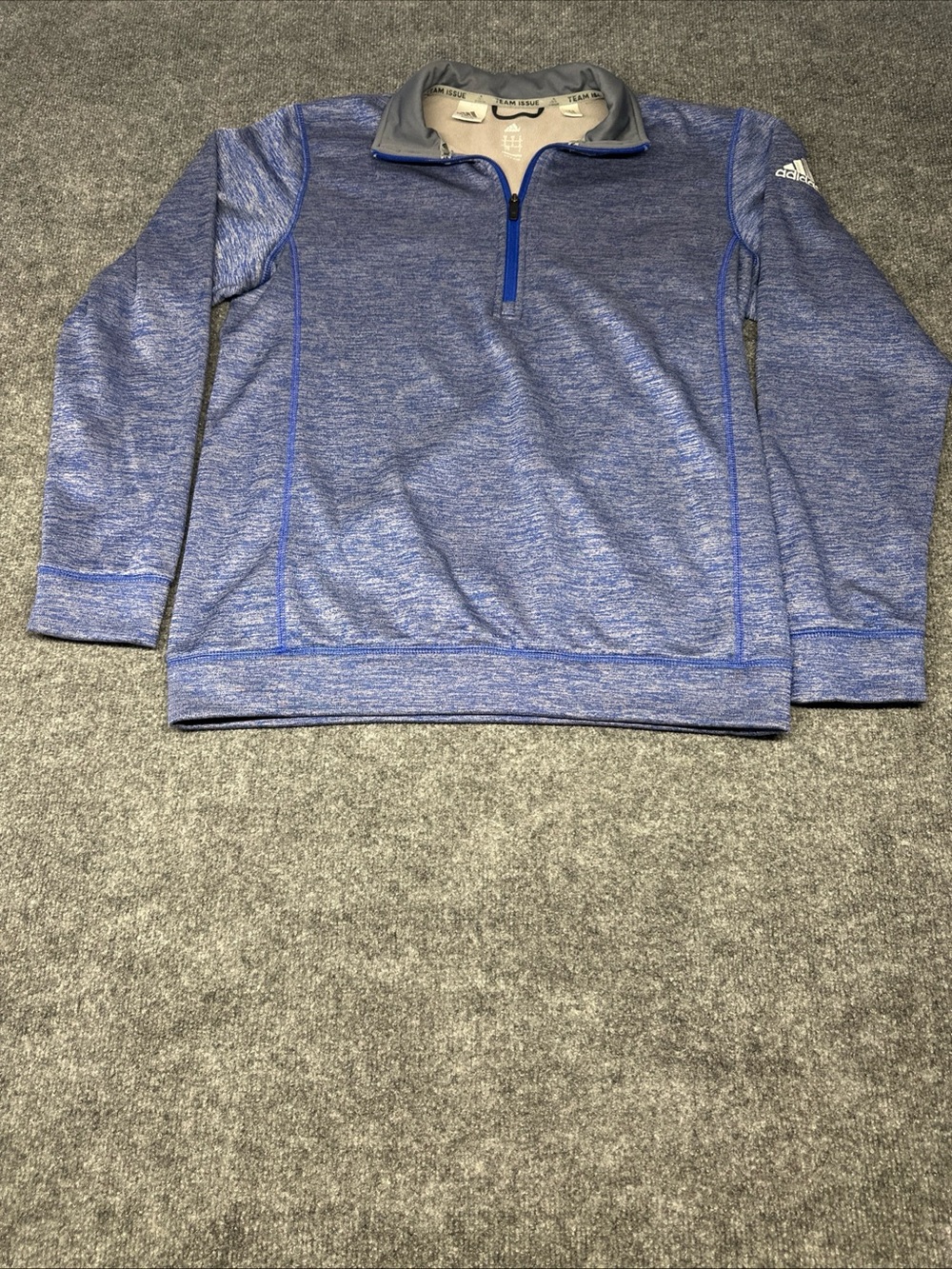 adidas Men’s Heather Royal Blue 1/4 Zip Performance Sweater